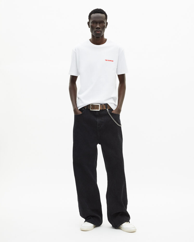 The Kooples MEN WHITE men's white t-shirt with logo serigraphy