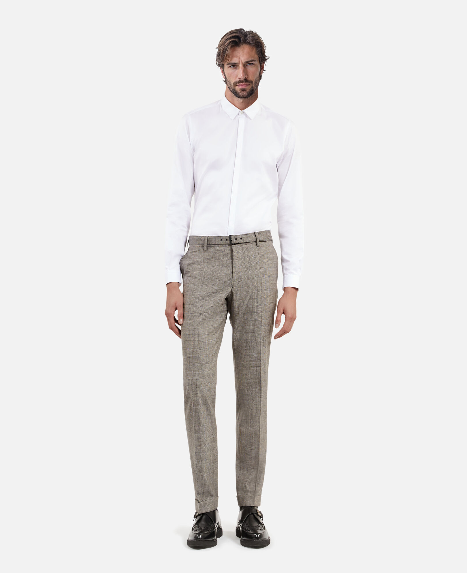 The Kooples HERREN BEIGE MELANGE beige anzughose aus prince-of-wales-wolle