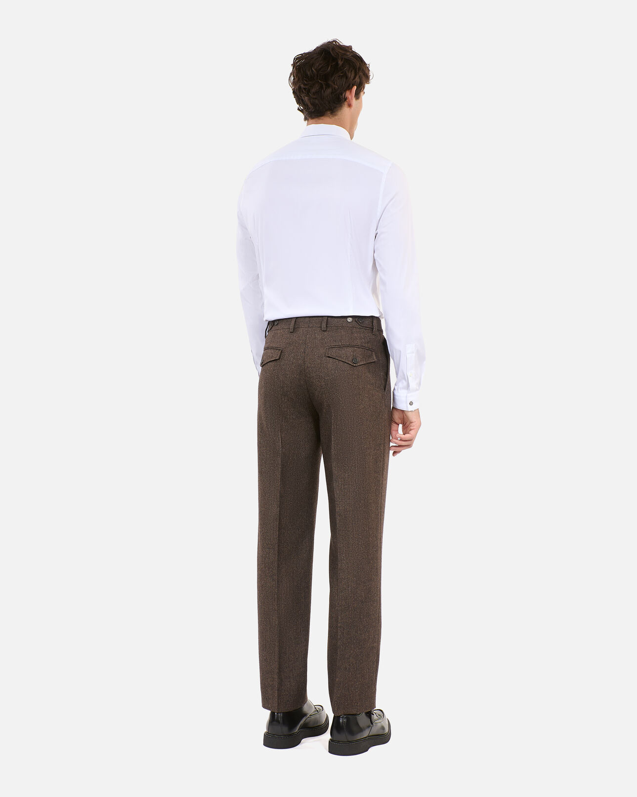 The Kooples MEN BROWN brown wool-blend suit trousers
