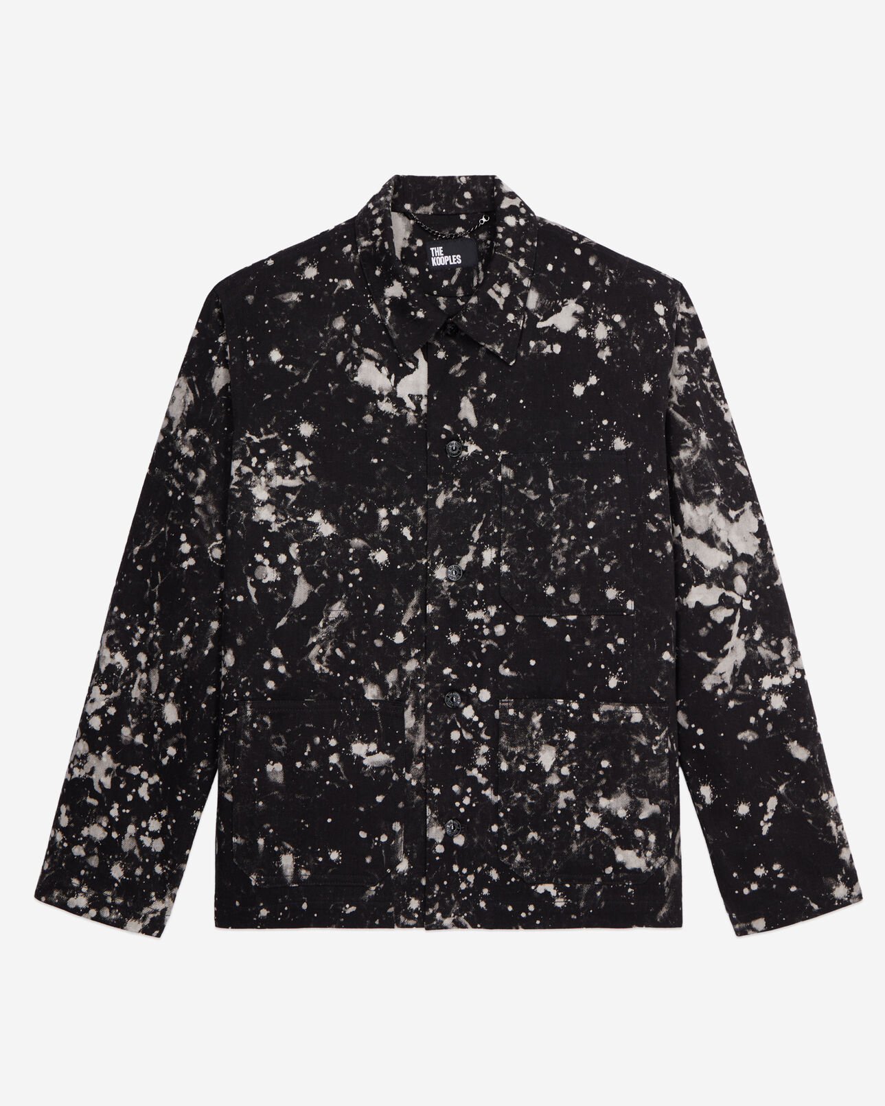 The Kooples HERREN BLACK schwarze hemdjacke aus verschwaschenem denim