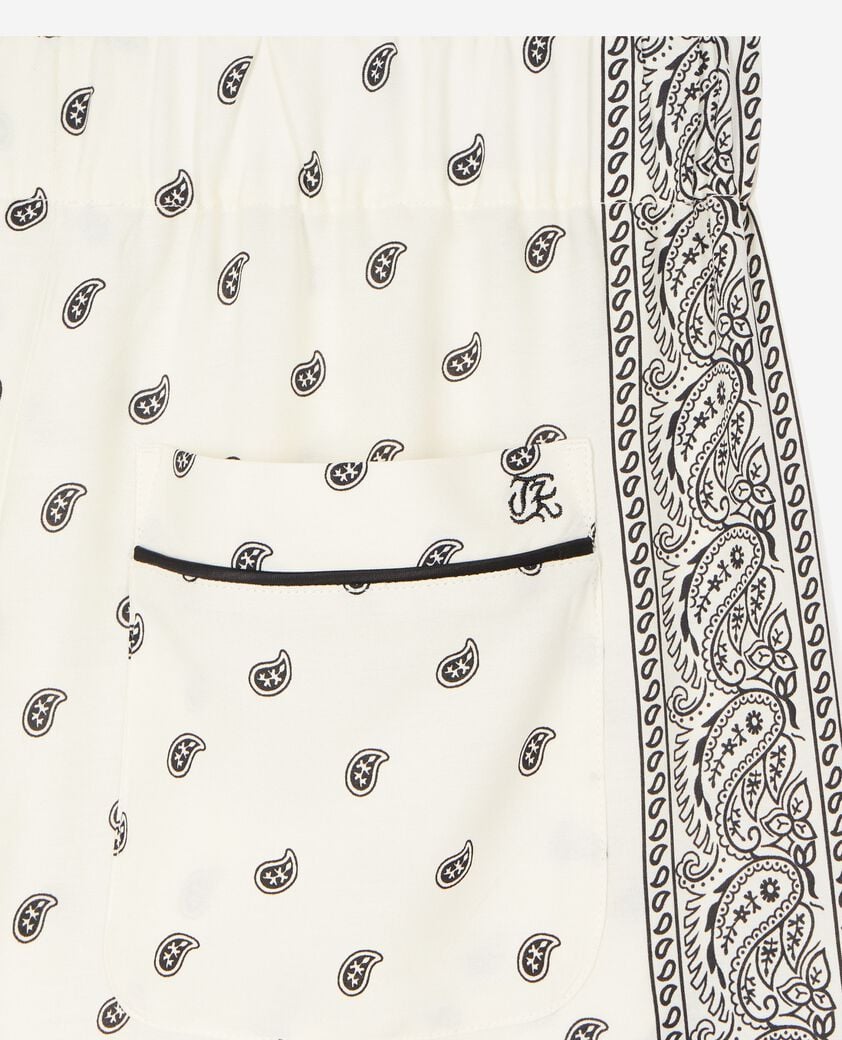 The Kooples MUJER WHITE / BLACK pantal&oacute;n recto estampado bandana crudo