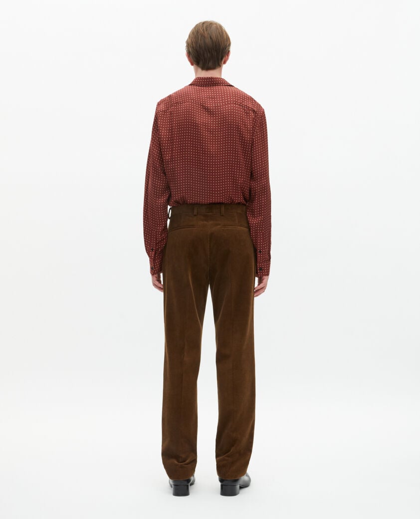 The Kooples HERREN CARAMEL eng anliegende anzughose aus braunem cord