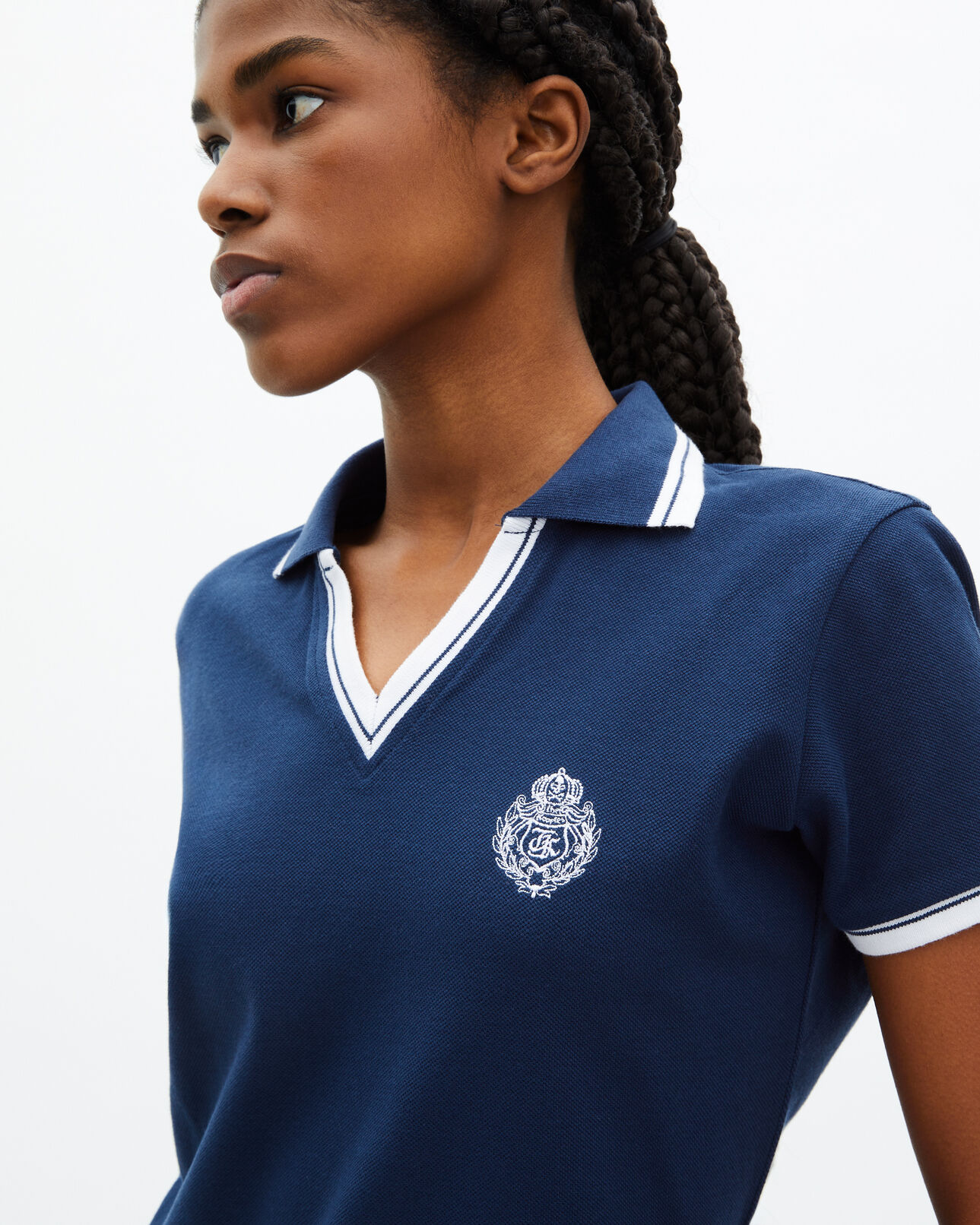 The Kooples FEMME DARK NAVY polo col v bleu