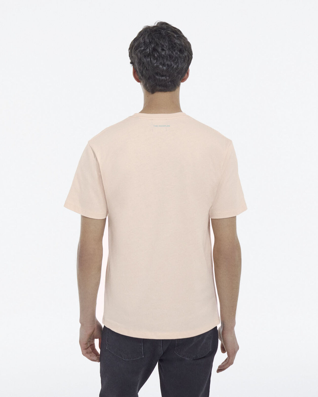 The Kooples HOMME PINK t-shirt rose imprimé tête de mort et fleurs