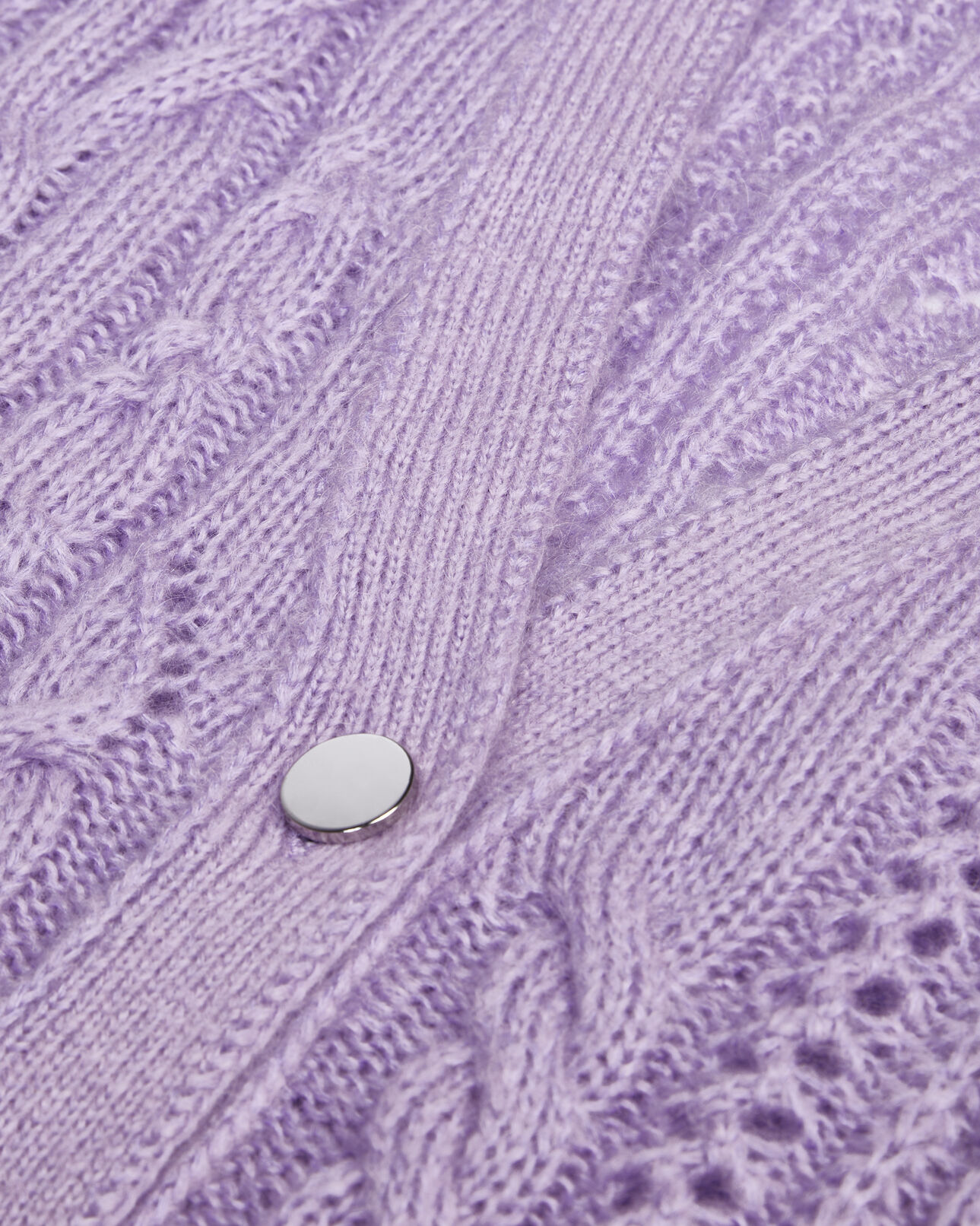 The Kooples MUJER VIOLET cárdigan malva mezcla lana punto ochos
