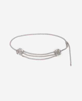 The Kooples WOMEN BLACK SILVER silver jewelry belt