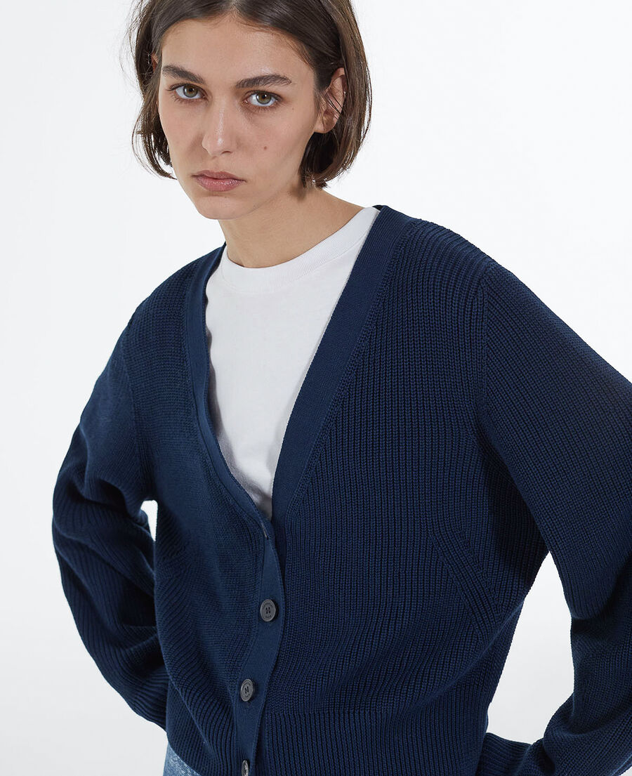Cardigan court bleu marine The Kooples France