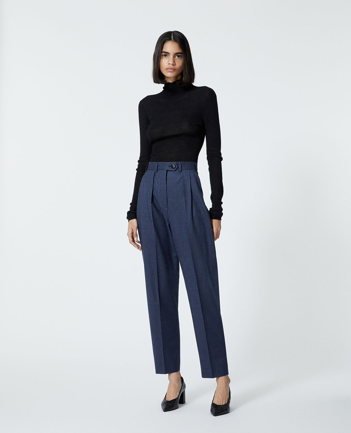 Navy wool trousers sales womens