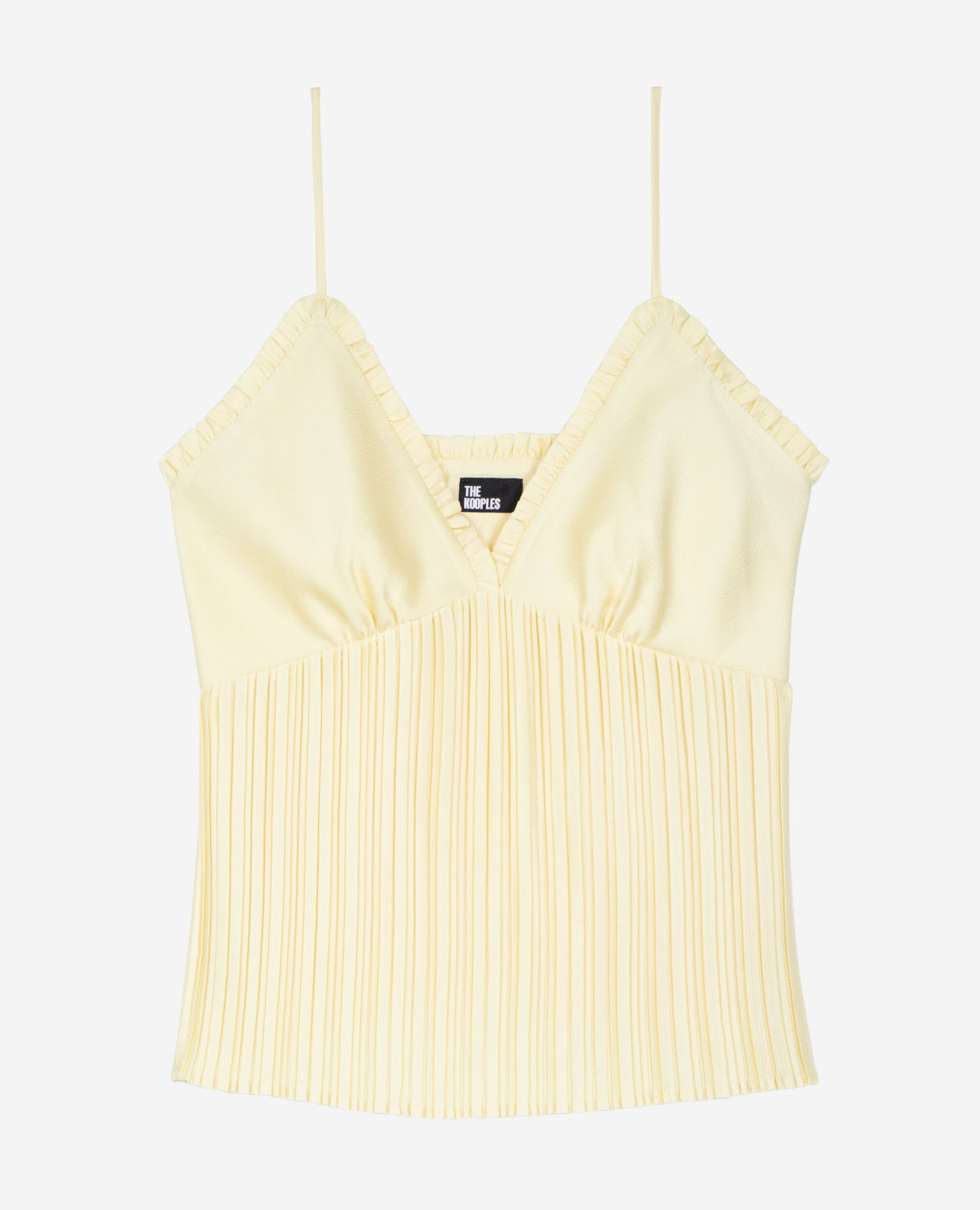 Yellow pleated camisole, YELLOW, hi-res image number null