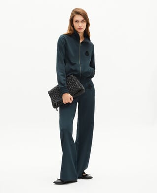 The Kooples FEMME FOREST bas de jogging droit vert foncé