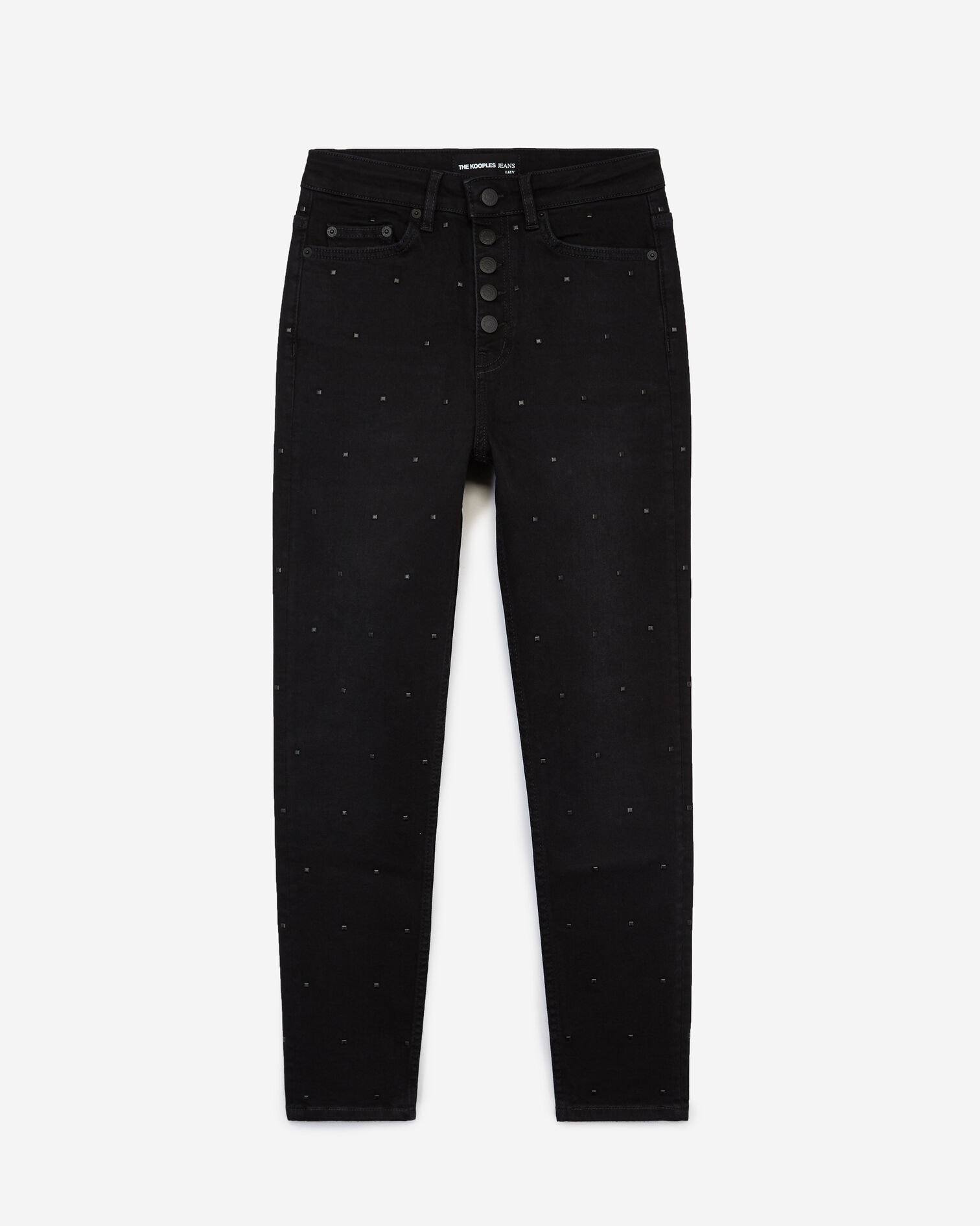 Black jeans with studs, BLACK, hi-res image number null