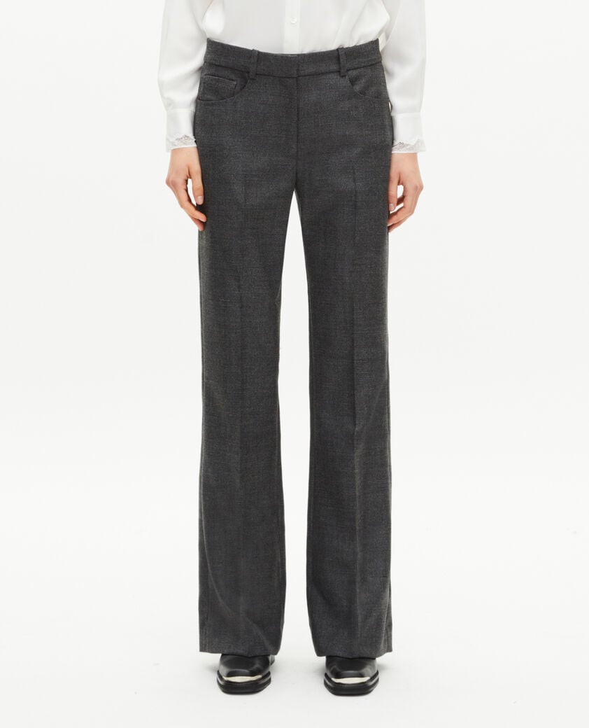 The Kooples F BLACK dark gray wool bootcut tailored pants