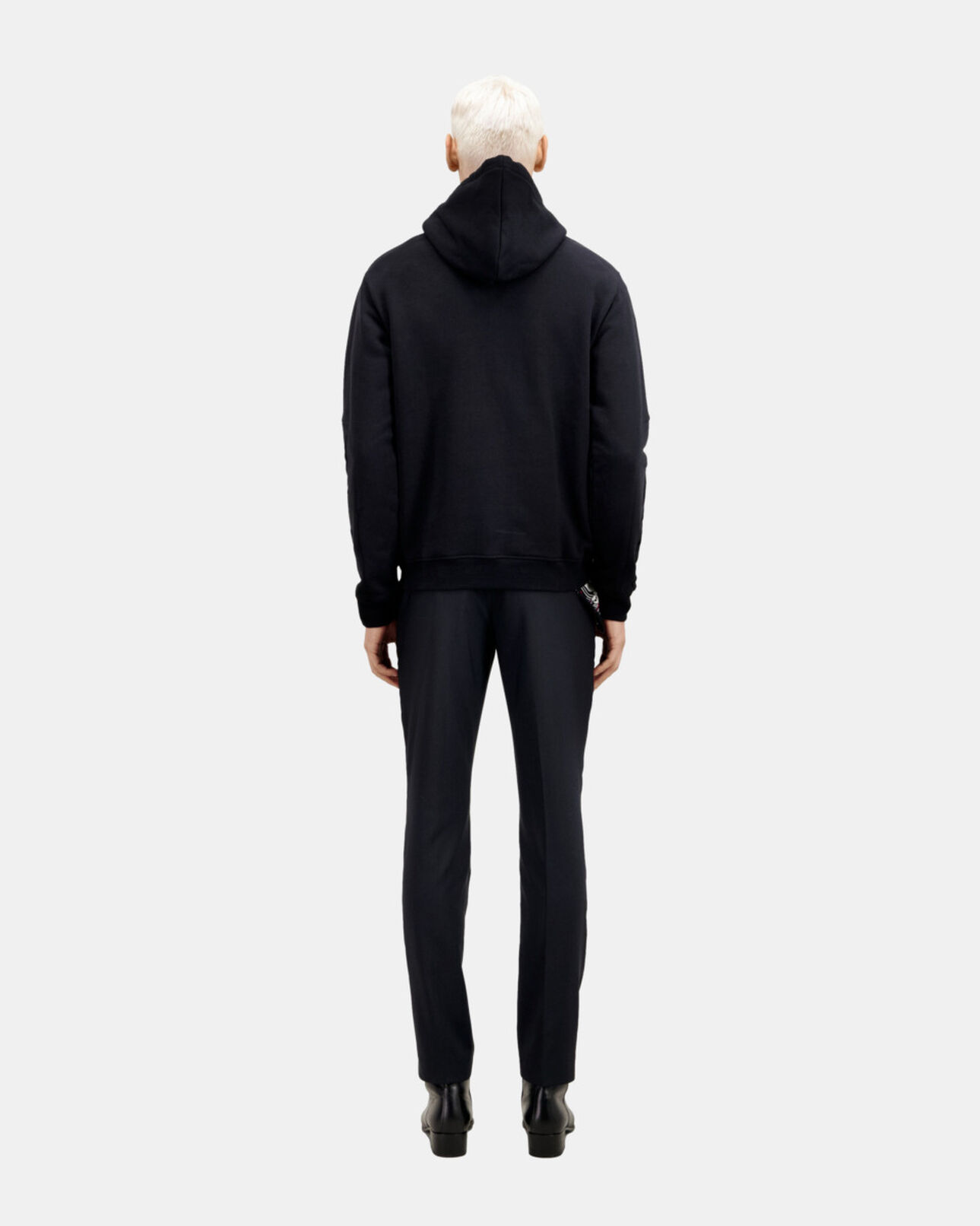 The Kooples HERREN BLACK herren schwarzes kapuzensweatshirt mit beflockung