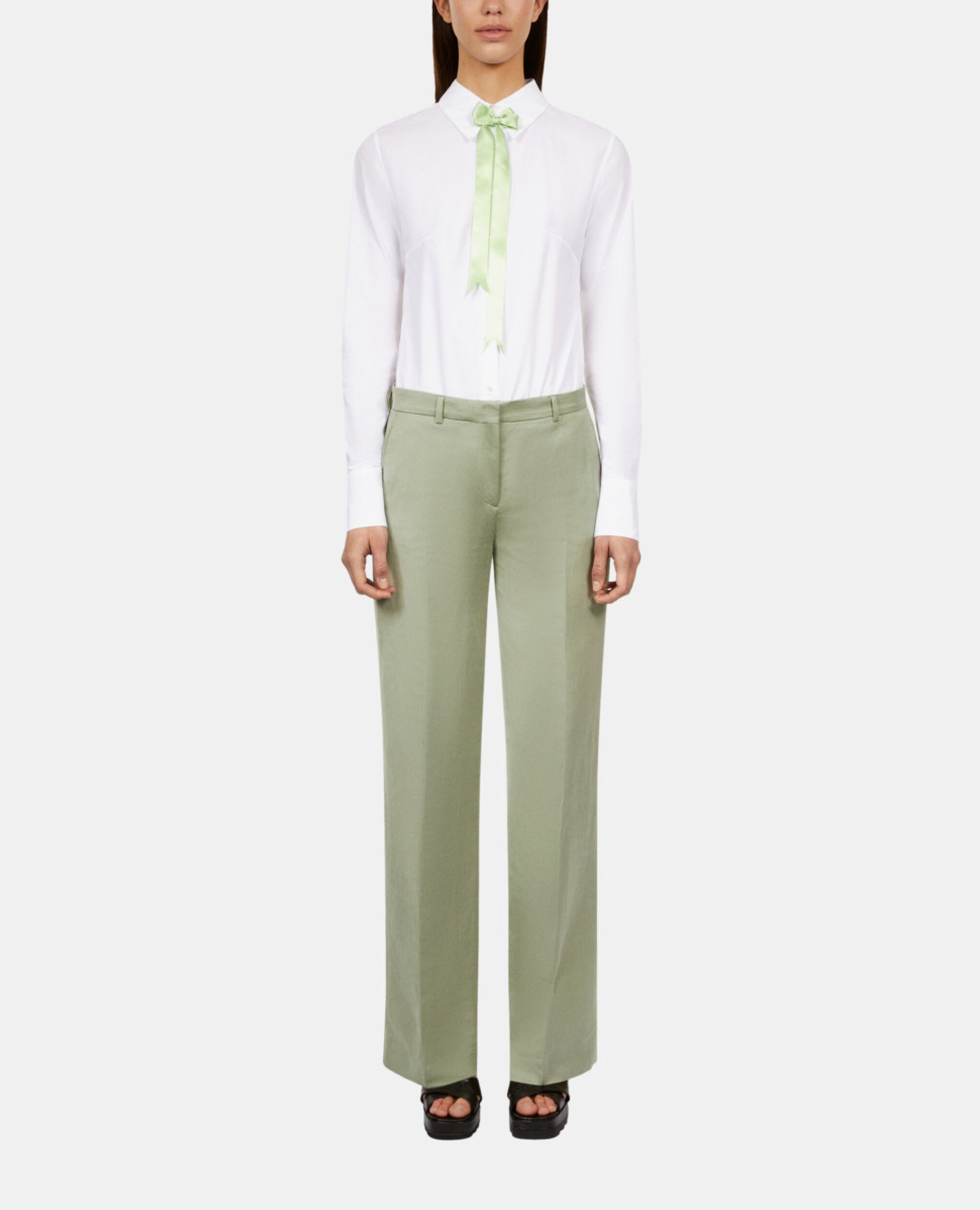 Light green linen suit trousers, KAKI GREY, hi-res image number null