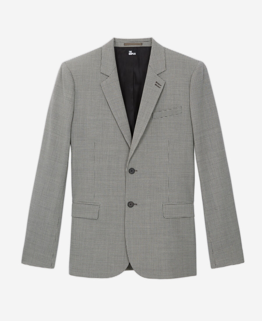 veste de costume en laine à motifs grise