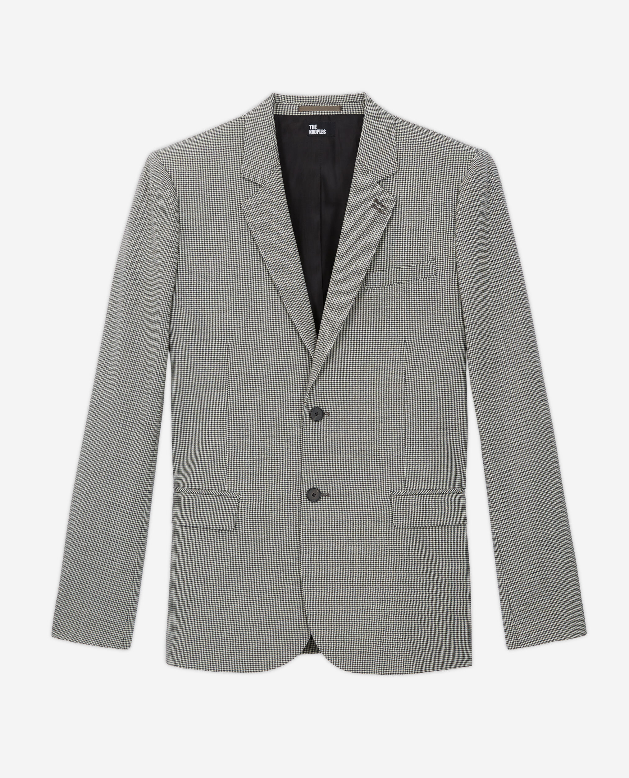 Veste de costume en laine à motifs grise, ECRU BLACK, hi-res image number null