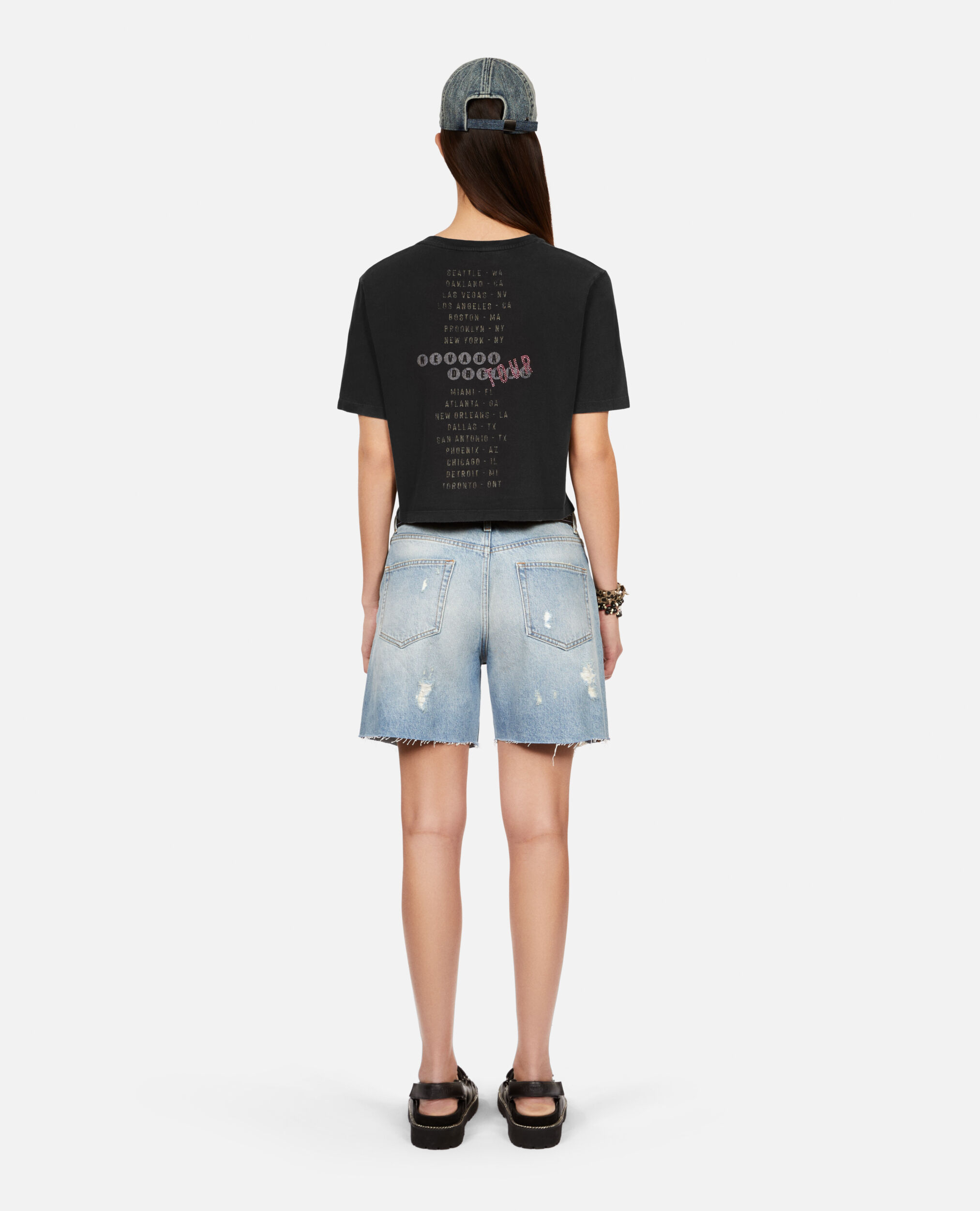 Schwarzes T-Shirt mit Nevada-Dreams-Siebdruck, BLACK WASHED, hi-res image number null