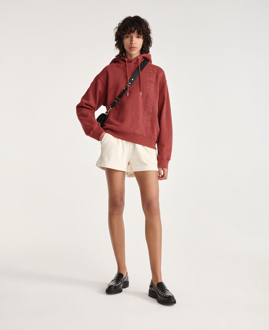 burgundy sweatshirt fleece with silver logo