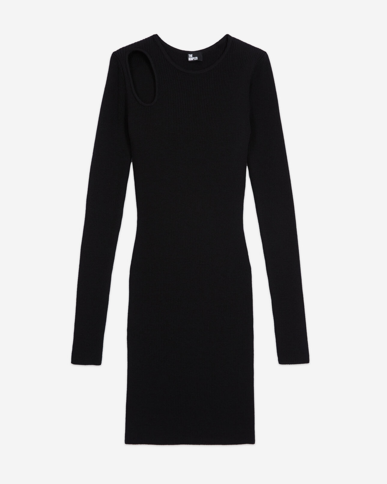The Kooples WOMEN BLACK short black wool dress