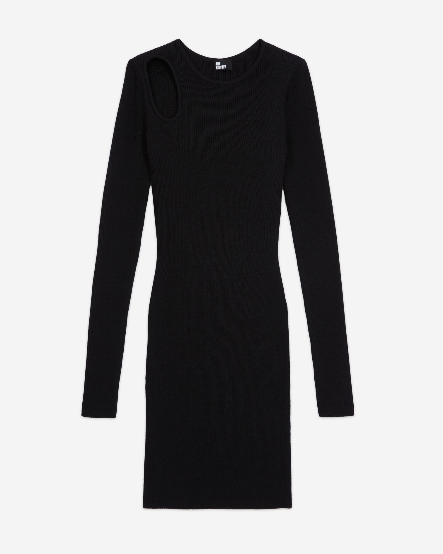 Short black wool dress, BLACK, hi-res image number null