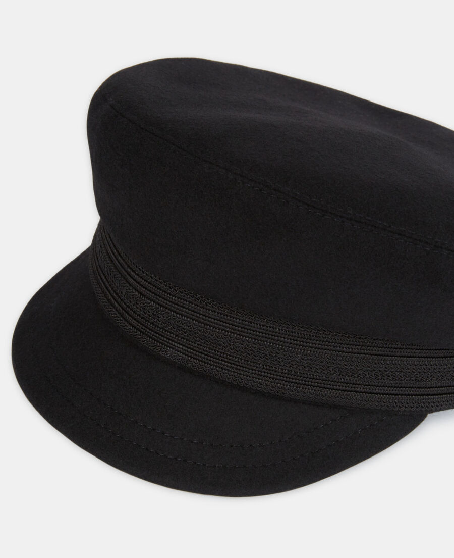 black wool cap