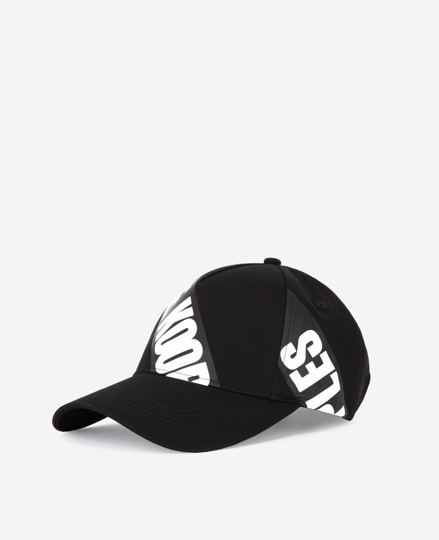 schwarze kappe mit logo-tape