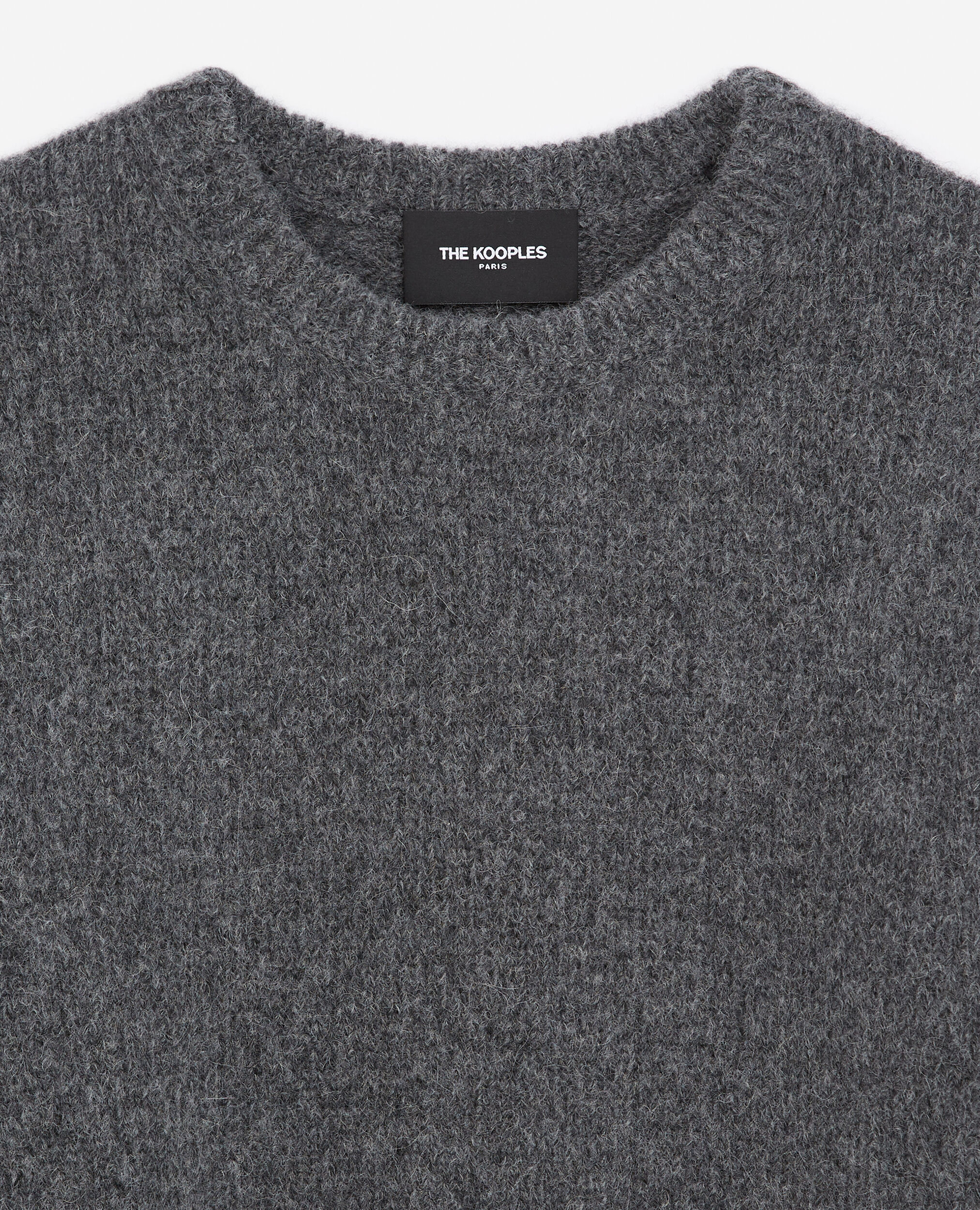 Loose-fit alpaca wool dark gray sweater, DARK GREY, hi-res image number null