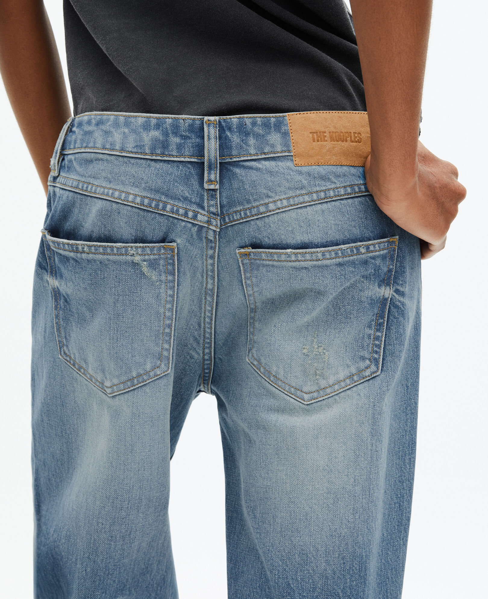 The Kooples WOMEN BABY BLUE wide-leg light blue jeans