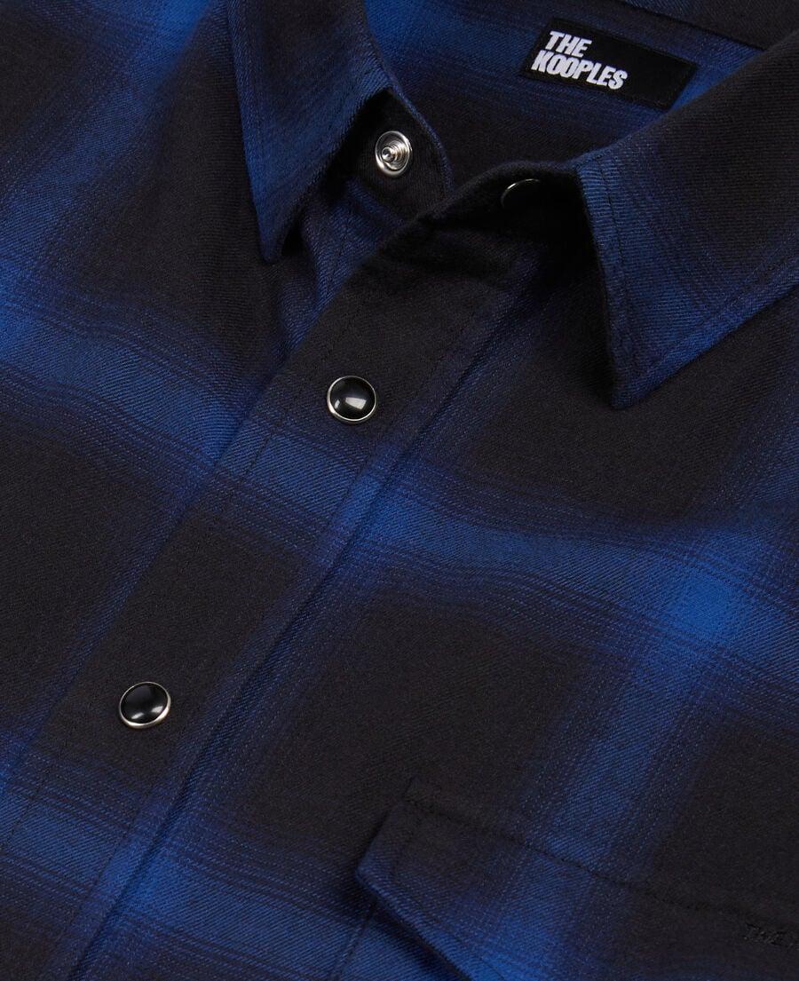 The Kooples MEN BLUE BLACK checked shirt