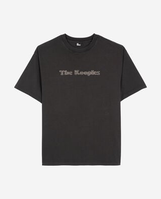 The Kooples MEN BLACK WASHED t-shirt with faded black logo
