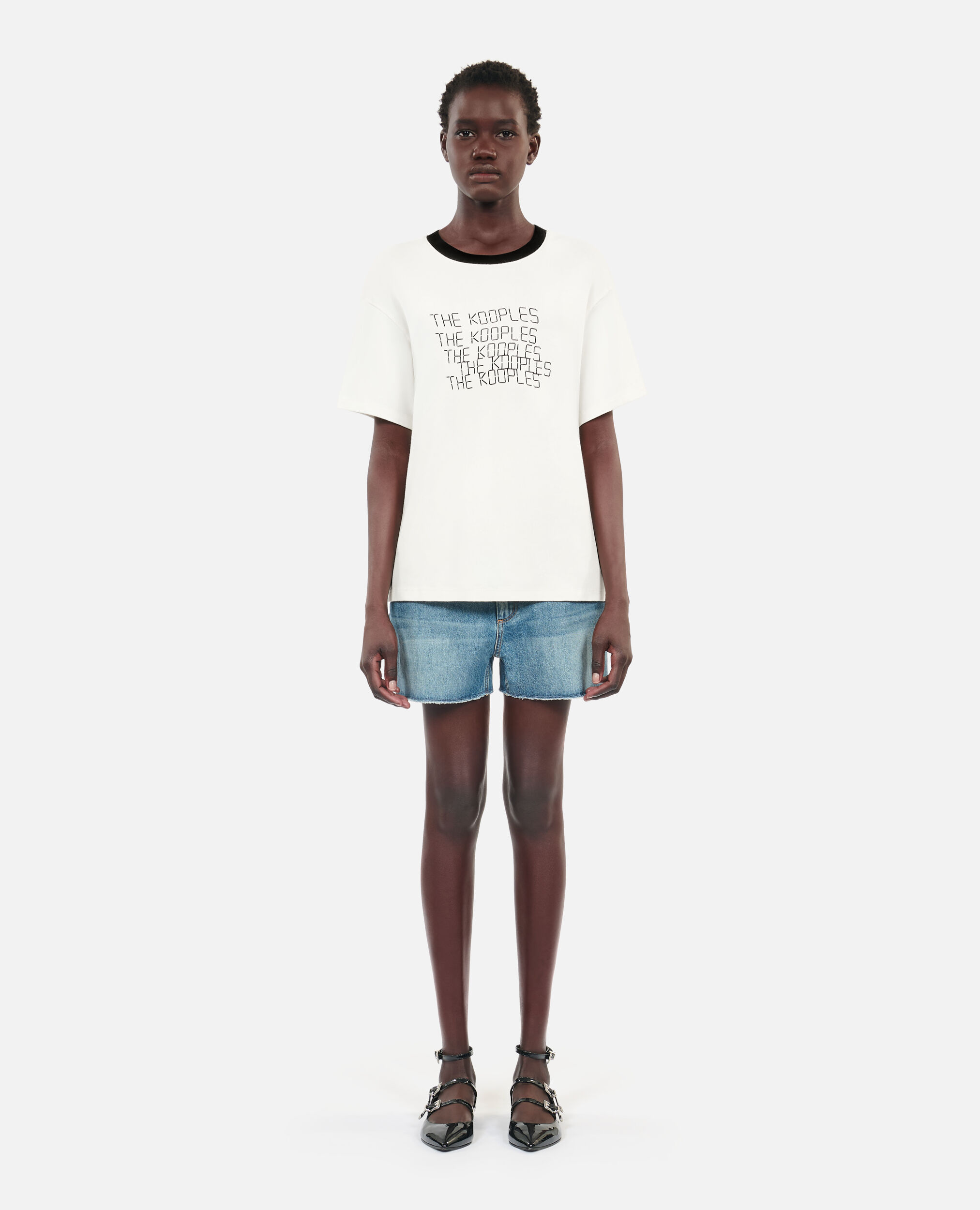Ecru TK waves serigraphy t-shirt, ECRU, hi-res image number null