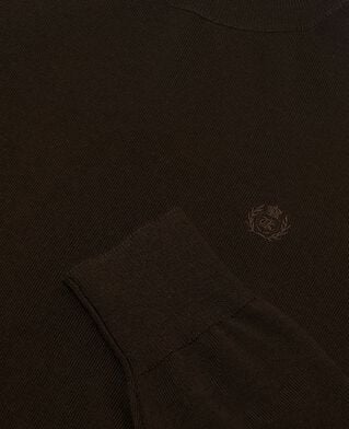 The Kooples MEN DARK BROWN brown merino wool turtleneck sweater