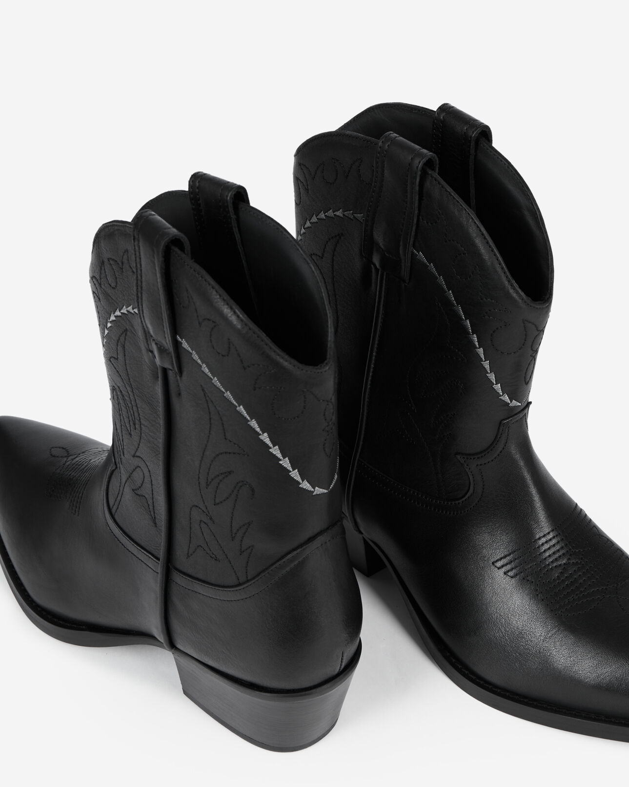 The Kooples HOMME BLACK bottes western en cuir noir
