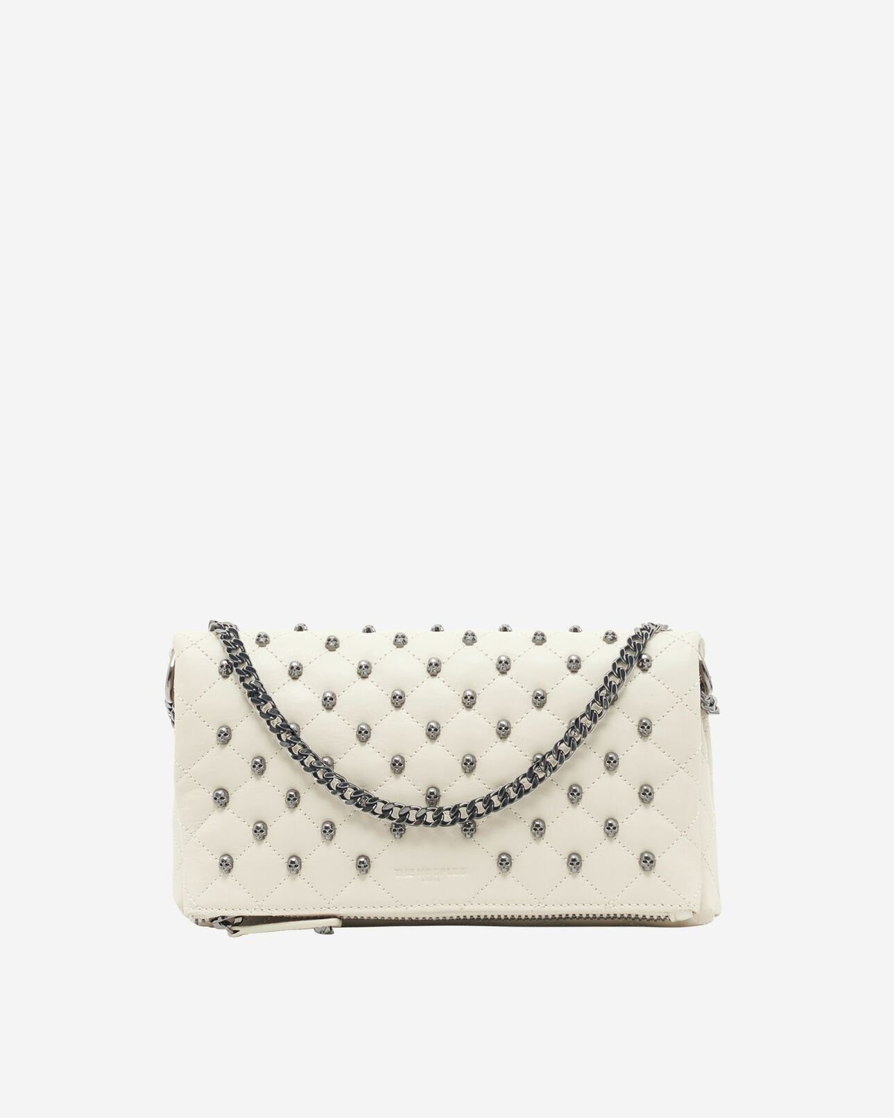 The Kooples WOMEN CREAM heritage small clutch bag in ecru leather