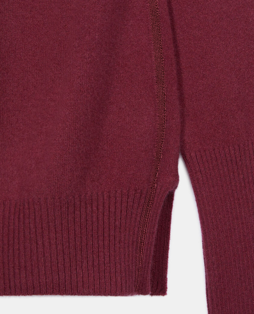 The Kooples WOMEN AUBERGINE burgundy cashmere sweater