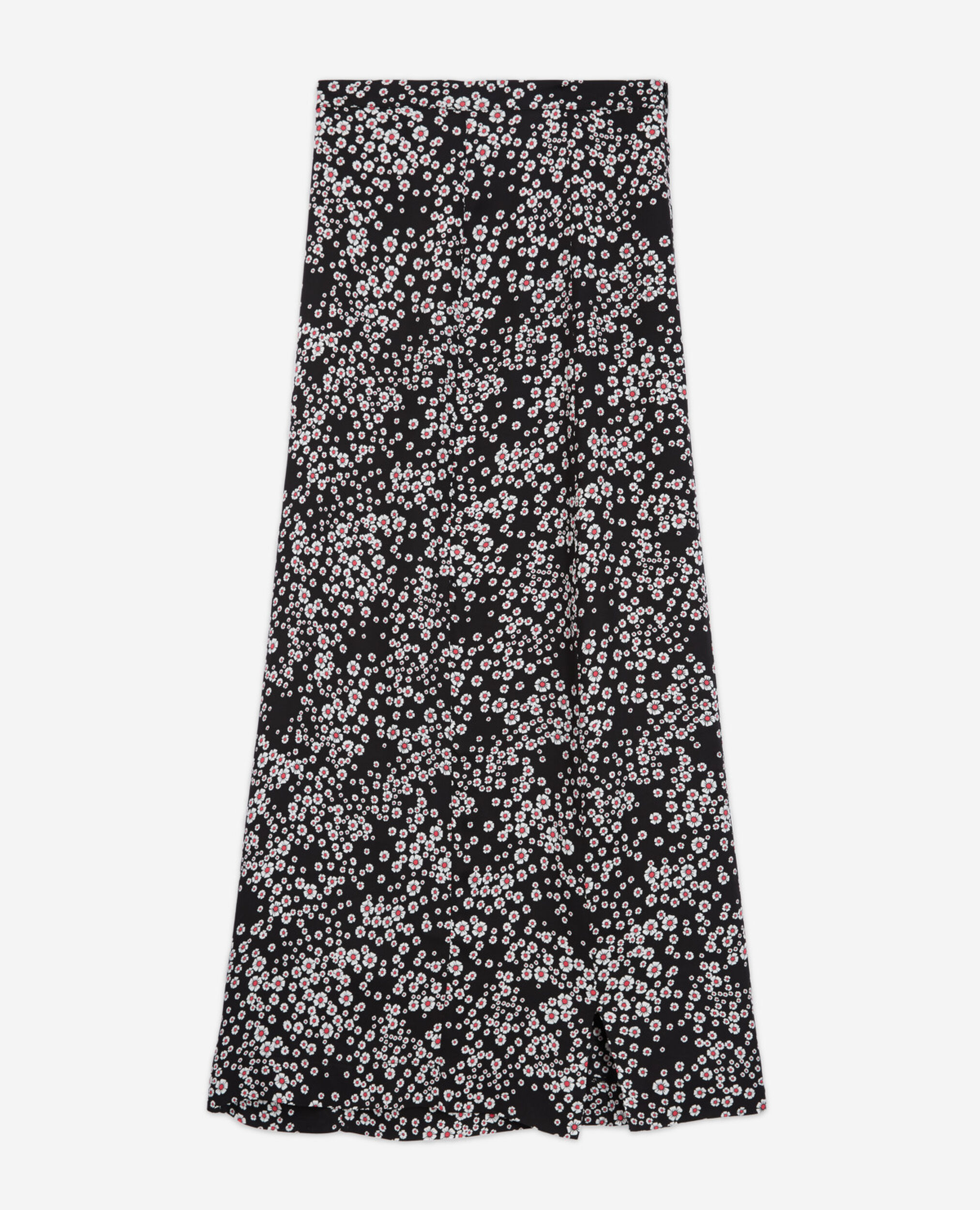 Falda larga estampado floral, BLACK / PINK, hi-res image number null