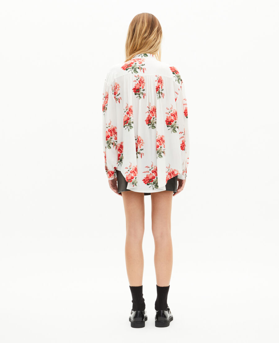 The Kooples F WHITE - RED white floral print shirt