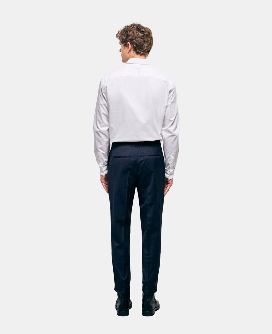 pantalon de costume en laine à carreaux