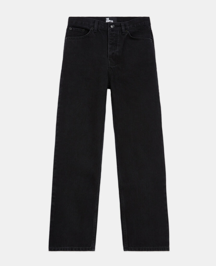 The Kooples FEMME BLACK WASHED jean droit noir