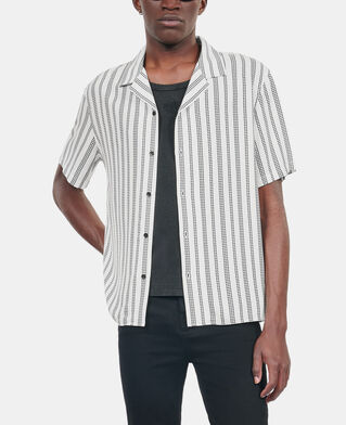 The Kooples MEN ECRU BLACK short-sleeved printed shirt