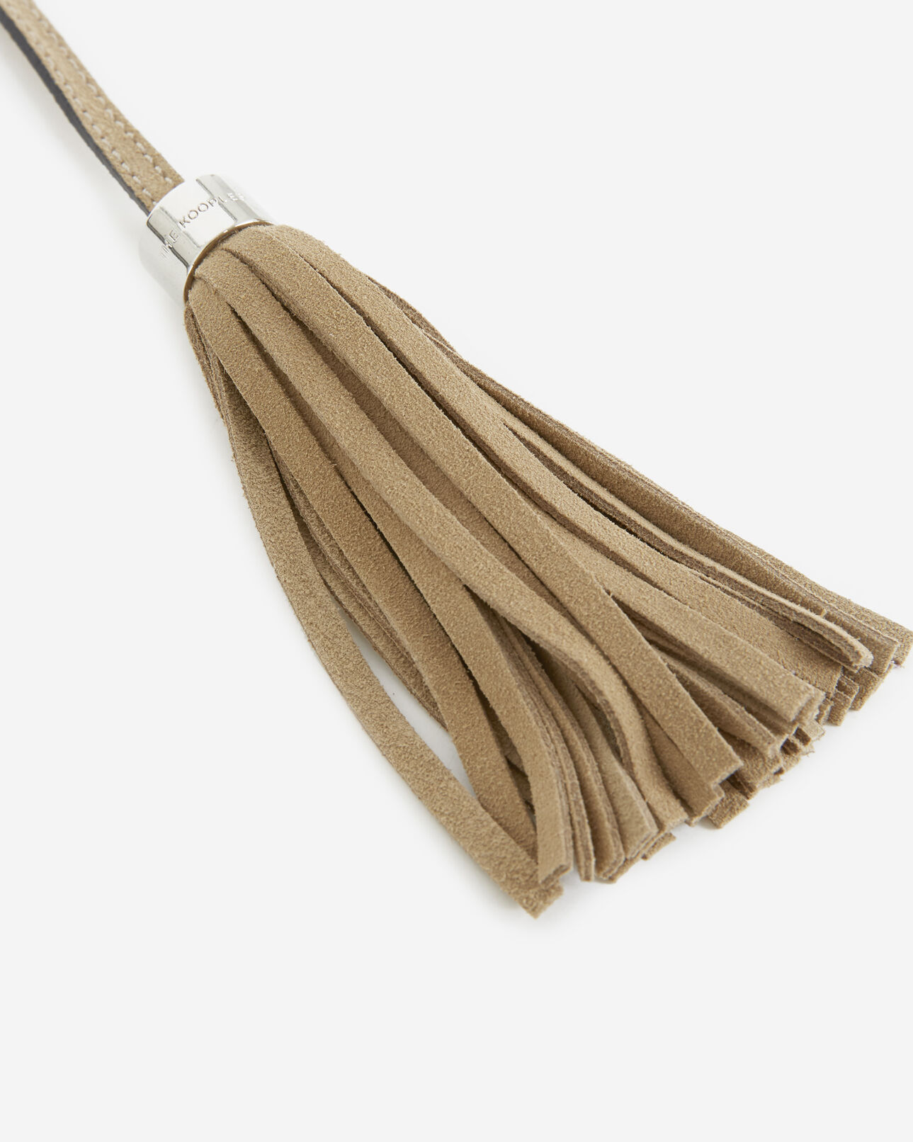 The Kooples WOMEN BEIGE beige suede leather pompom