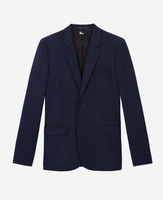 The Kooples H BLACK / NAVY wool suit jacket with houndstooth motif