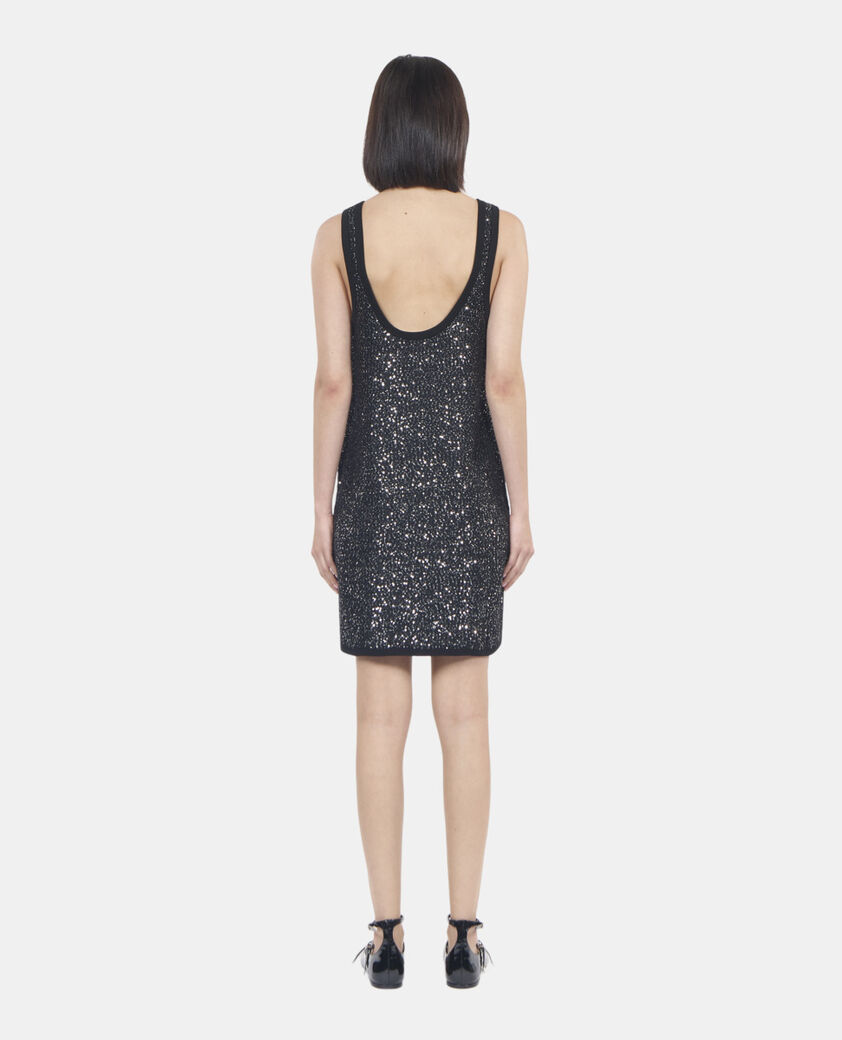 The Kooples WOMEN BLACK black sequin knit short dress