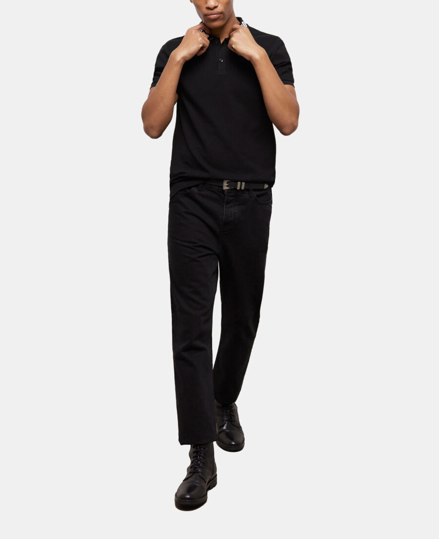 black logo polo shirt
