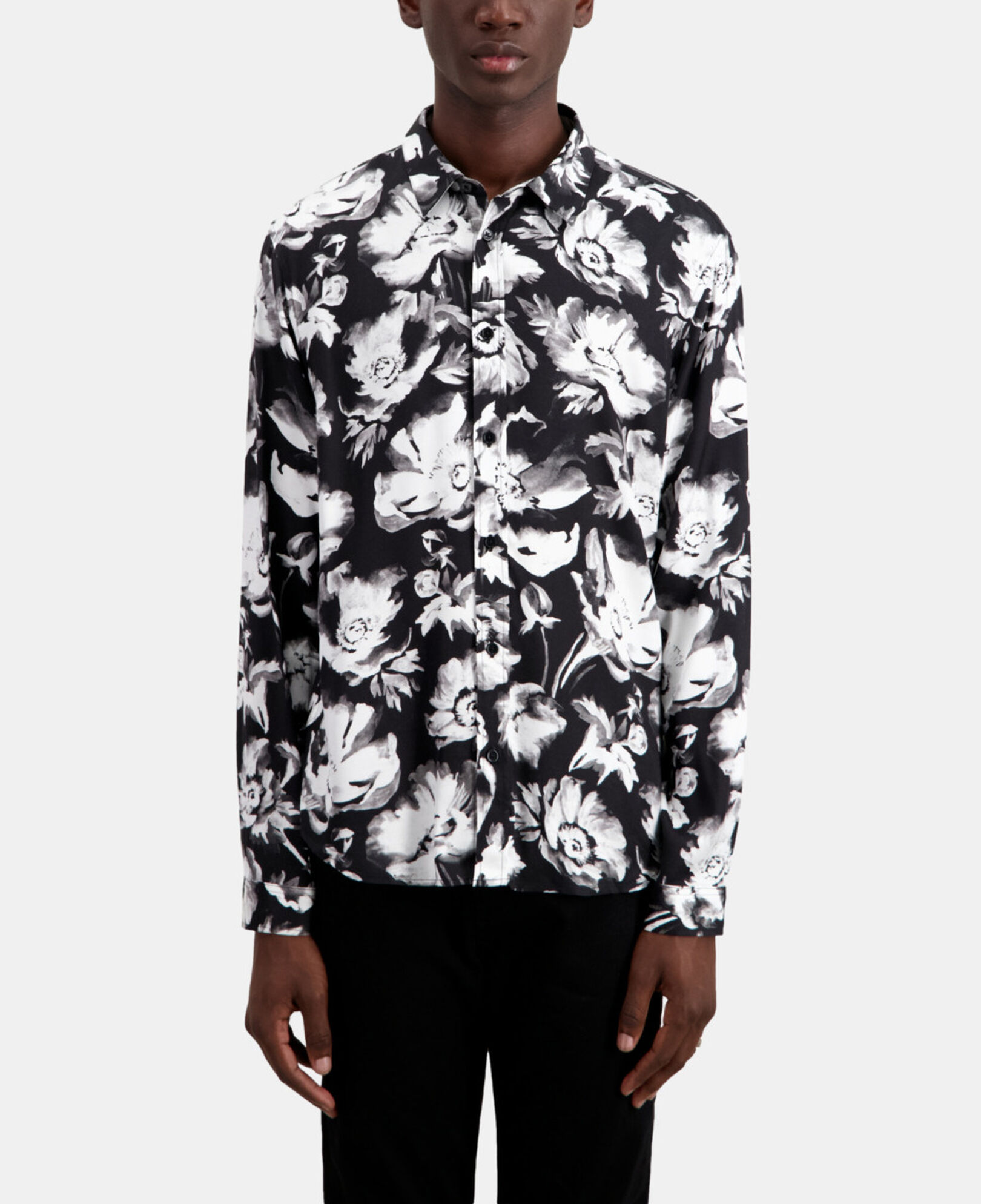 The Kooples HOMBRE BLACK WHITE camisa estampada
