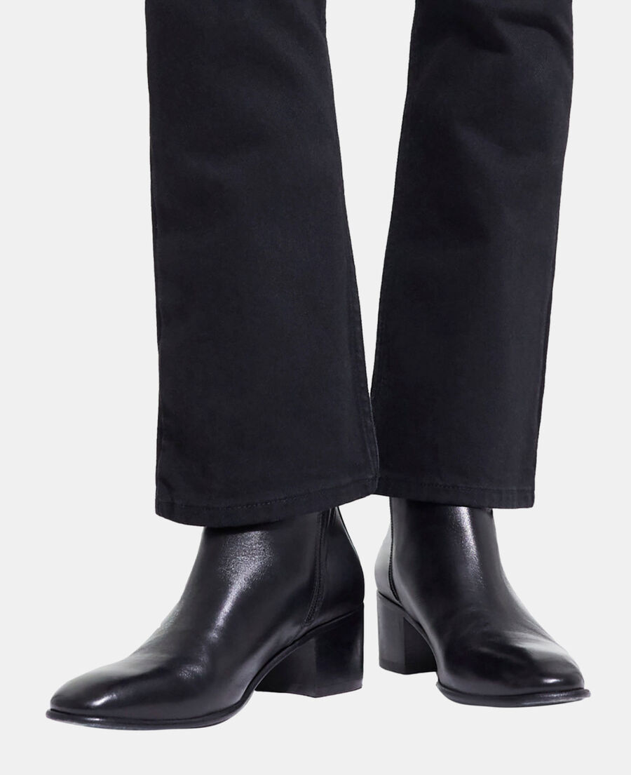 Black square heel leather boots | The Kooples - US
