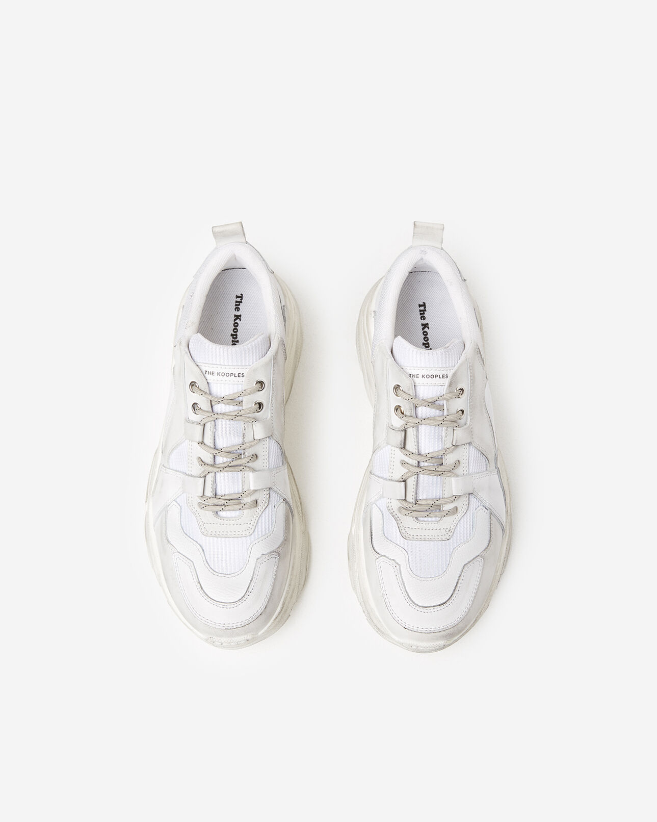 The Kooples FEMME WHITE baskets blanches large semelle