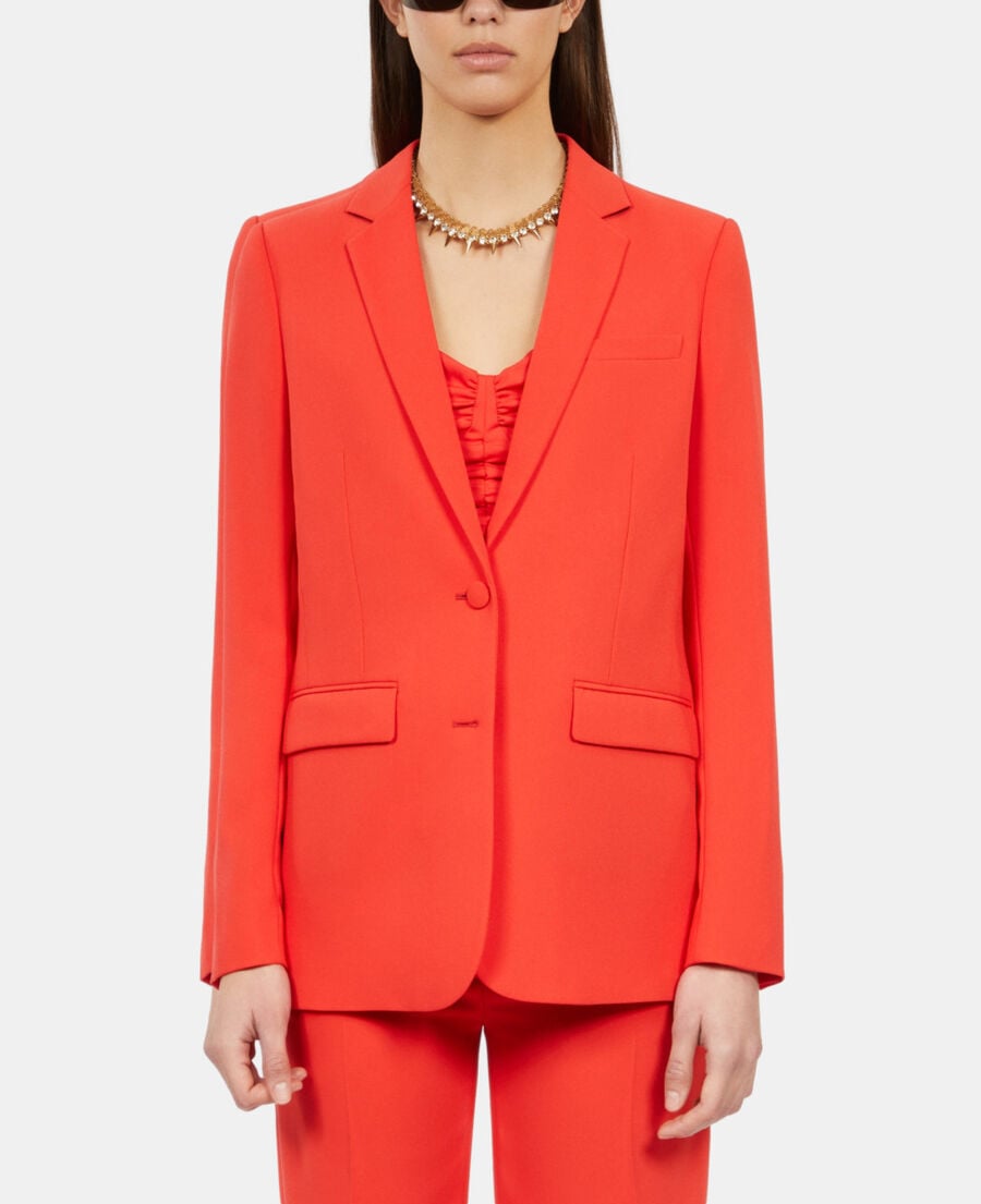 The Kooples FEMME RED veste tailleur en cr&ecirc;pe rouge