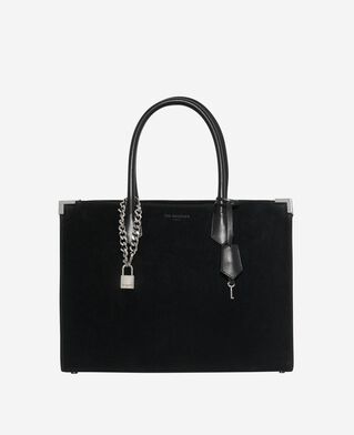The Kooples FEMME BLACK sac cabas ming l en suède noir