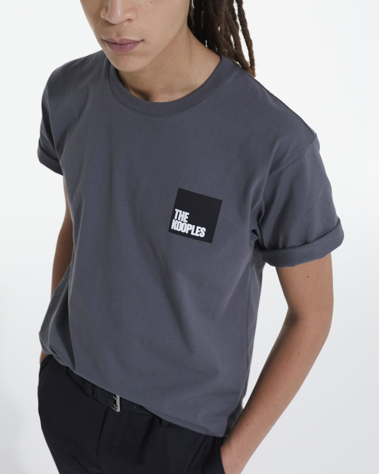 The Kooples MEN ANTHRACITE gray t-shirt